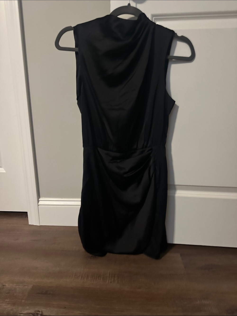 Abercrombie & Fitch Black Sleeveless Draped Mini Dress